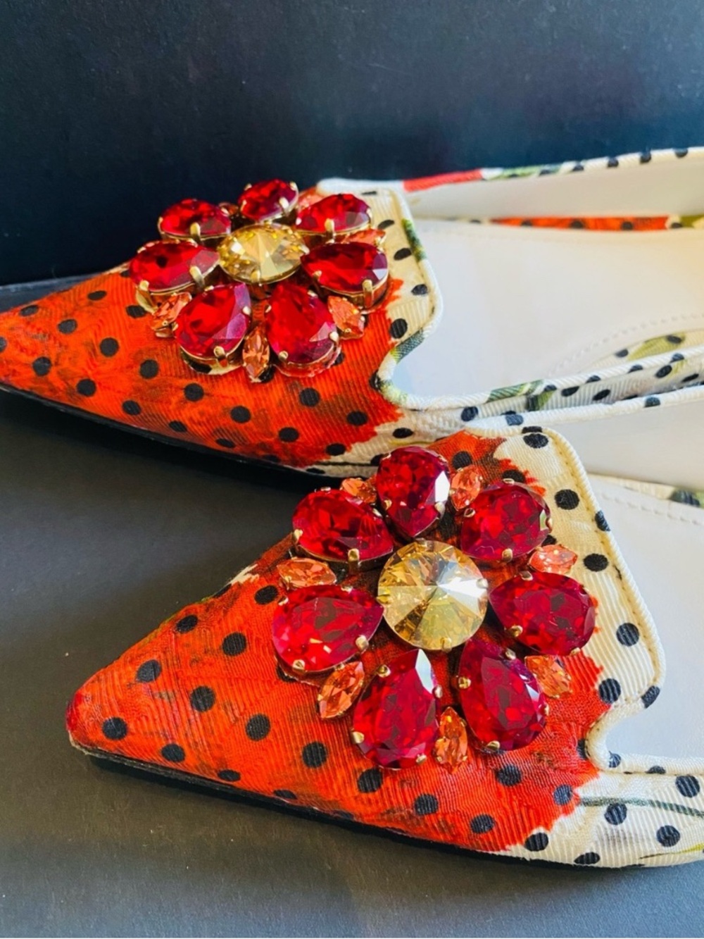 Authentic Dolce & Gabbana Taormina Crystal Embellished Flats Size 38/US 8 - Picture 11 of 15
